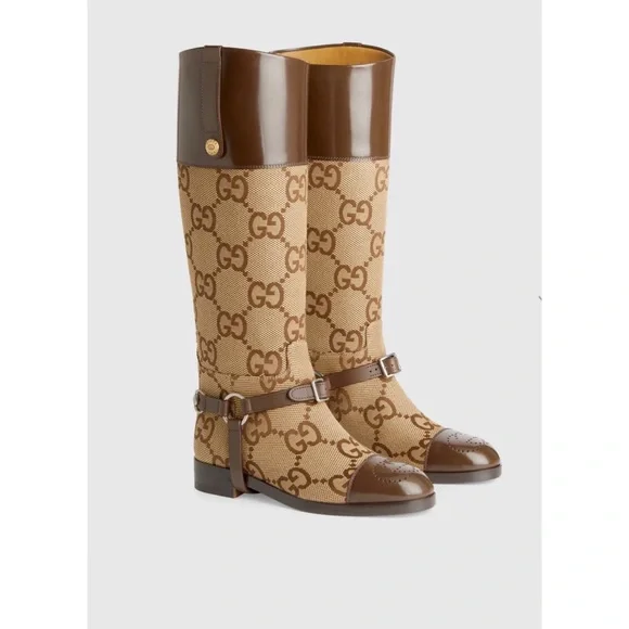 ❗️SOLD OUT ❗️Gucci Knee-high Boots With Harness  Euro size 36.5/ US 6.5 Brown - Picture 17 of 17